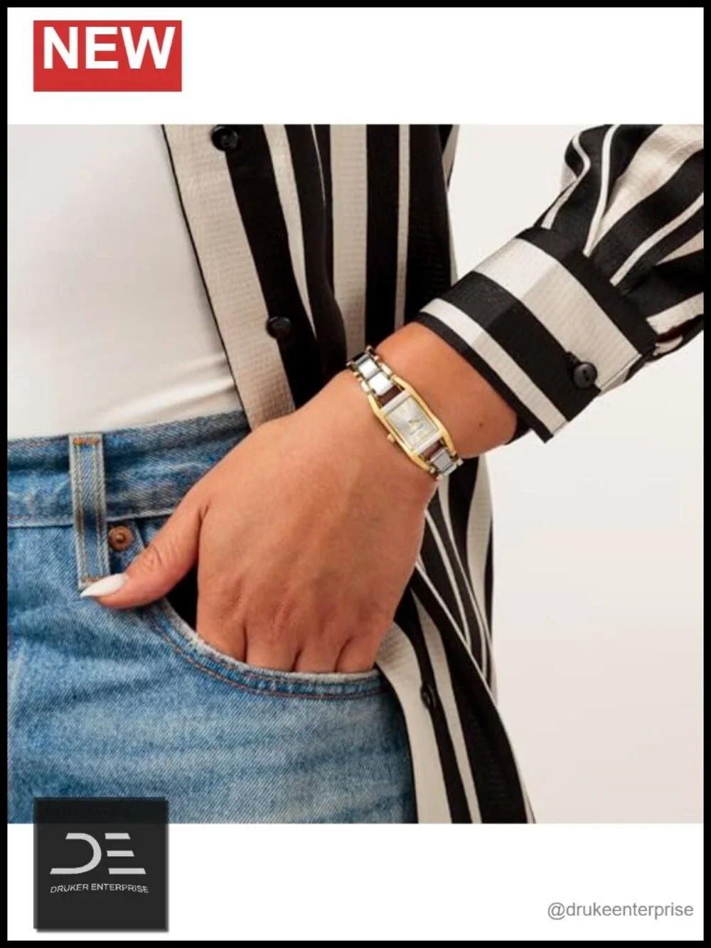 Women's Dress Watch Quartz Movement Stainless Steel Bracelet Jewelry Clasp